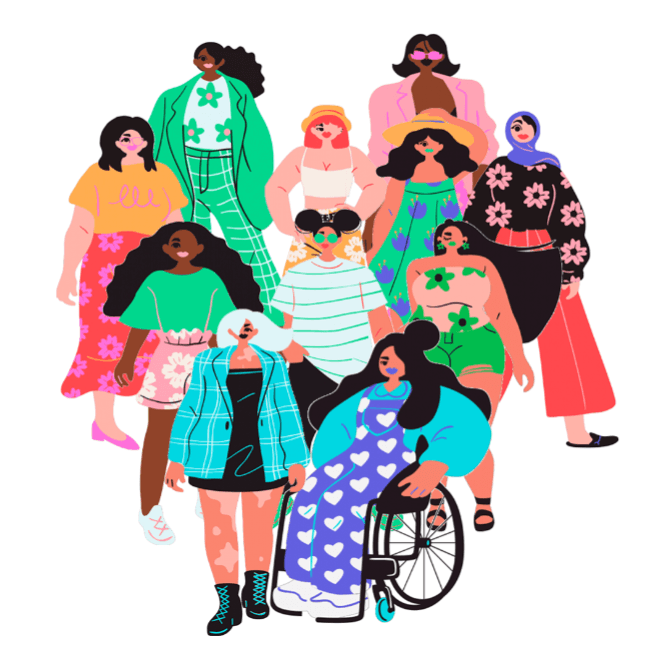 A group of diverse women
